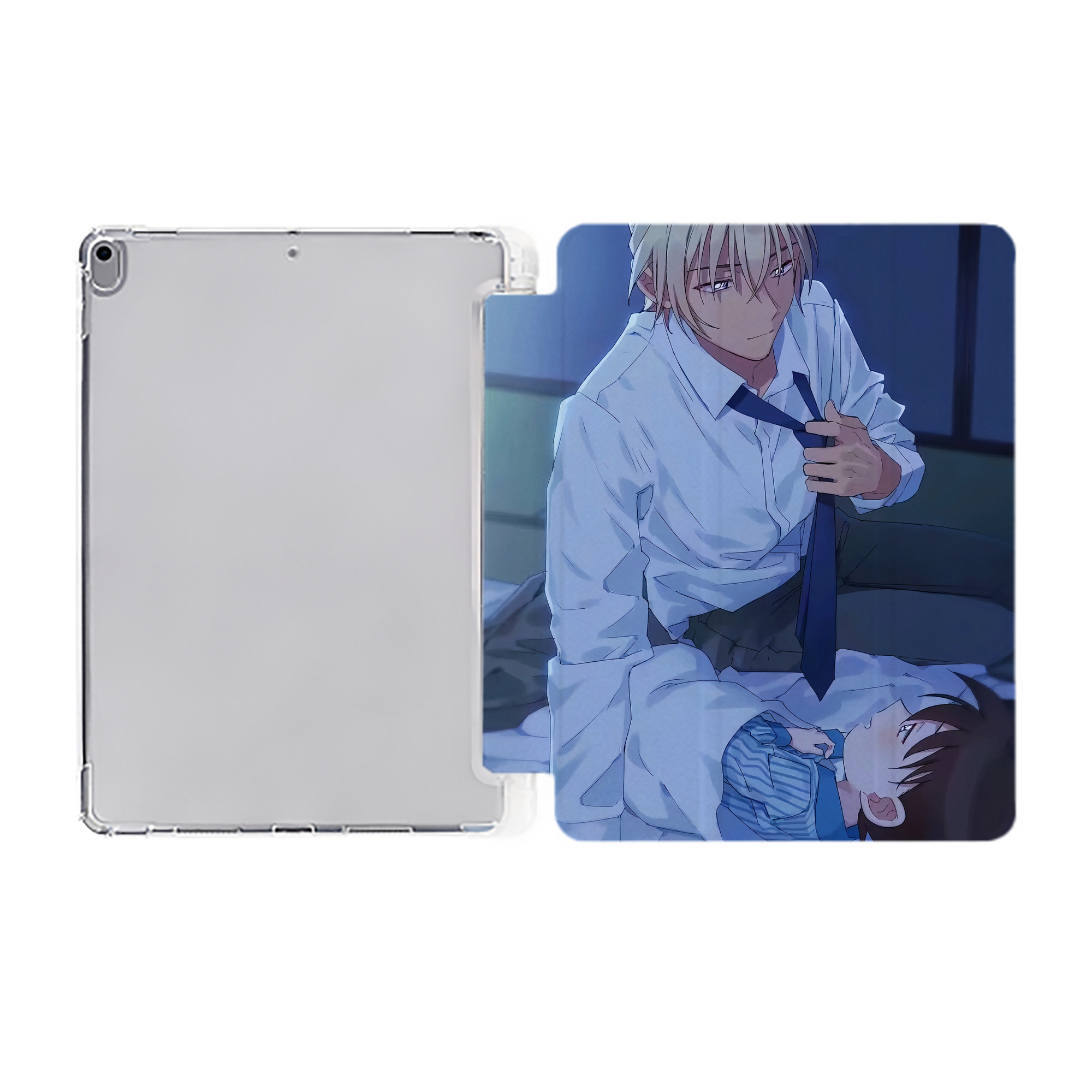 （画像用） 名探偵コナン Detective Conan IPad ケース ペン収納付き 三つ折りスタンド PUレザー×シリコン 対応機種9.5/10.5/10.9インチ
